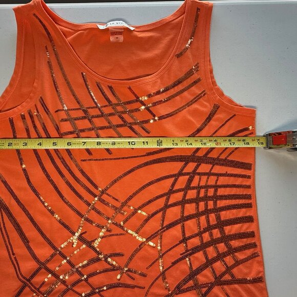 Peter Nygard Orange sequin tank top, size Medium - Picture 6 of 11